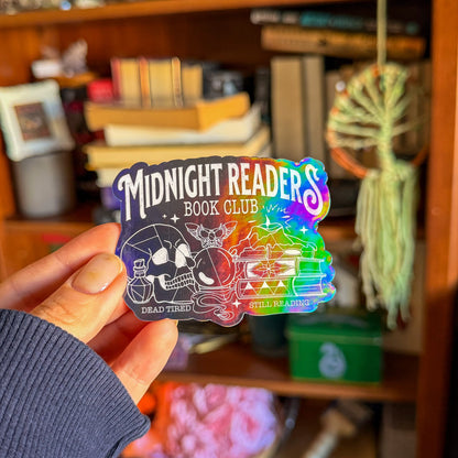 Midnight Readers Bookish Sticker - Black Holographic