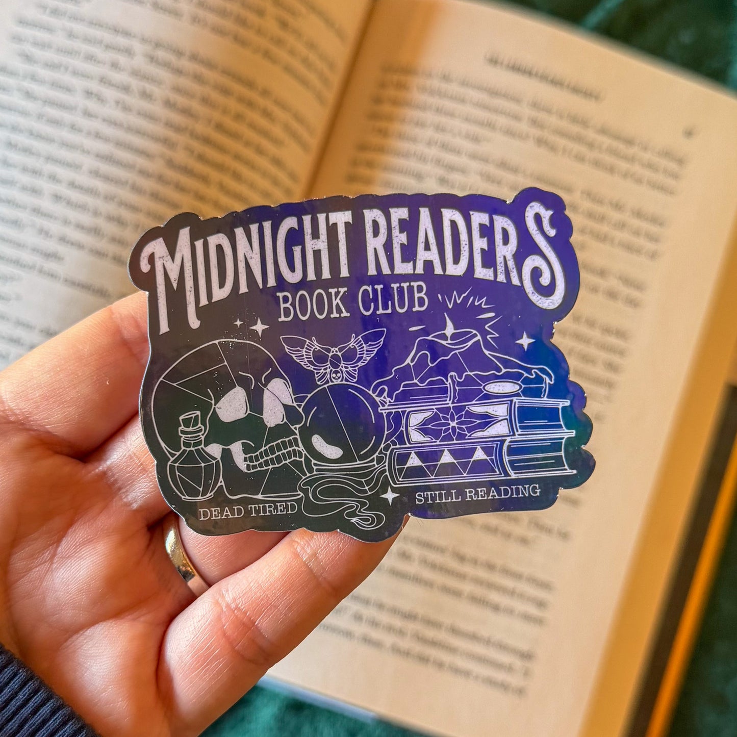 Midnight Readers Bookish Sticker - Black Holographic
