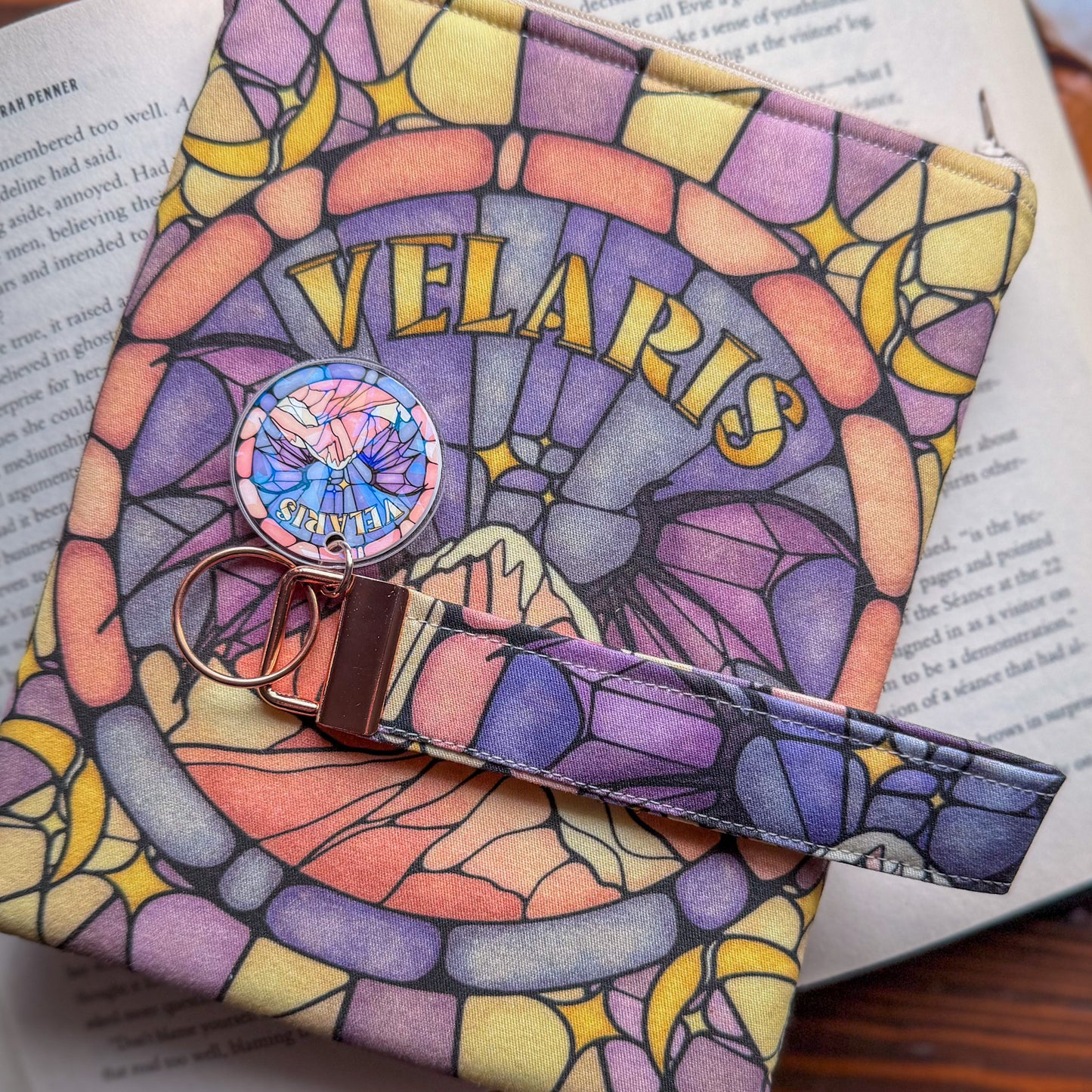 Velaris Stained Glass Wristlet Keychain – Book Lovers Gift