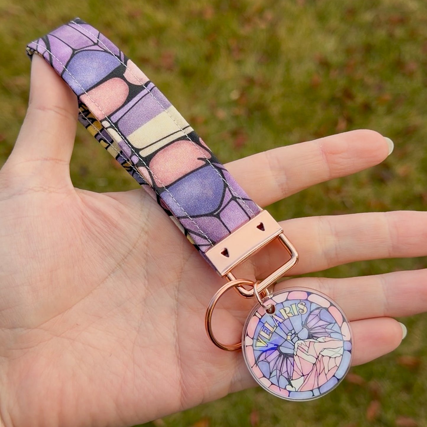 Velaris Stained Glass Wristlet Keychain – Book Lovers Gift