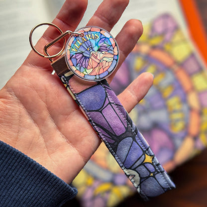 Velaris Stained Glass Wristlet Keychain – Book Lovers Gift