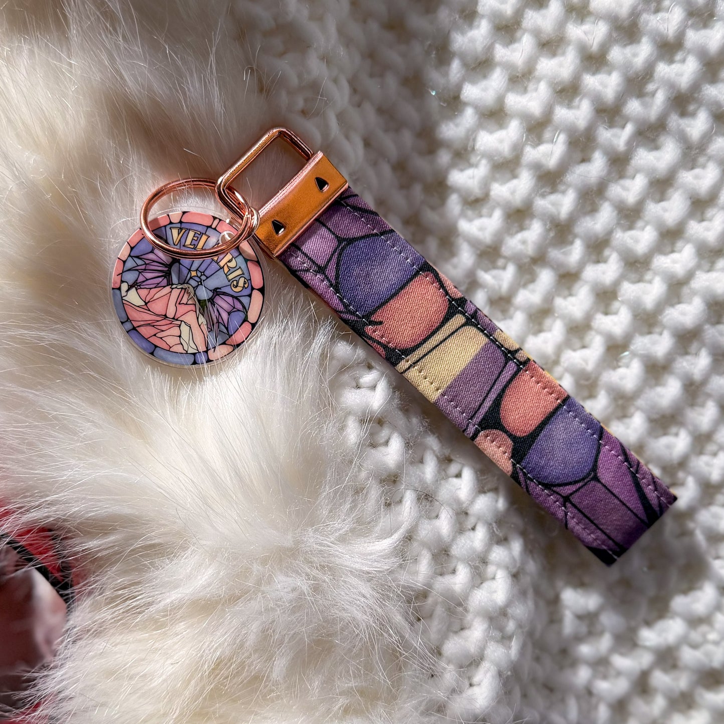 Velaris Stained Glass Wristlet Keychain – Book Lovers Gift