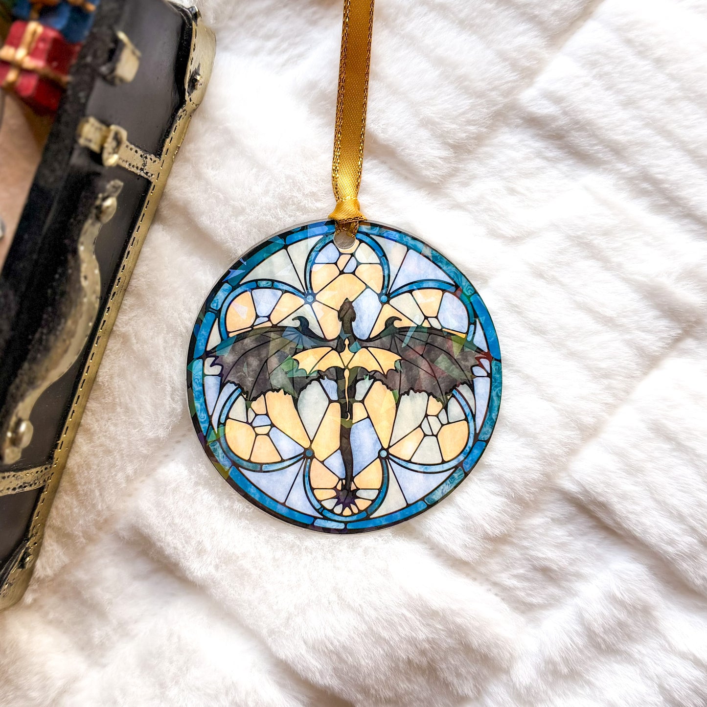 Fourth Wing Bookish Ornament - 3" Holographic Christmas Tree Ornament