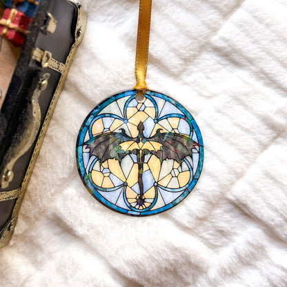 Fourth Wing Bookish Ornament - 3" Holographic Christmas Tree Ornament