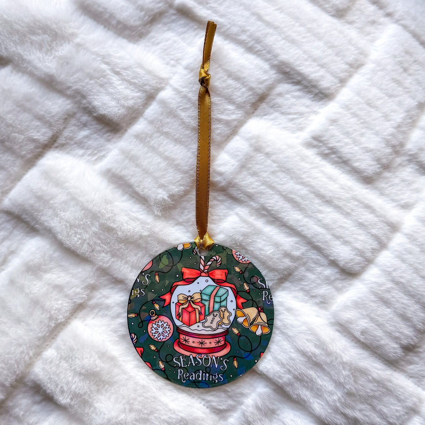 Bookish Ornament - 3" Holographic Christmas Tree Ornament