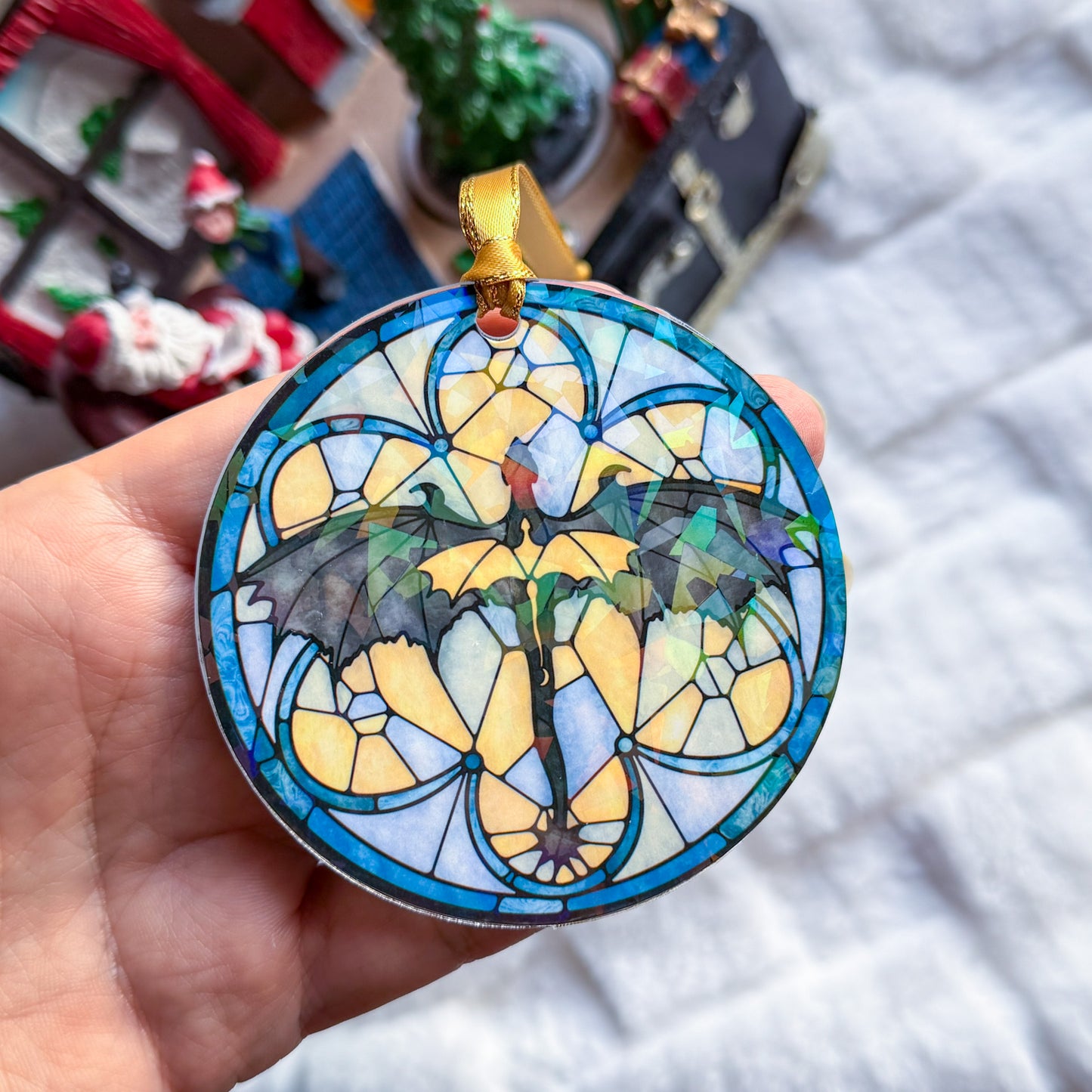 Fourth Wing Bookish Ornament - 3" Holographic Christmas Tree Ornament