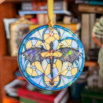 Fourth Wing Bookish Ornament - 3" Holographic Christmas Tree Ornament