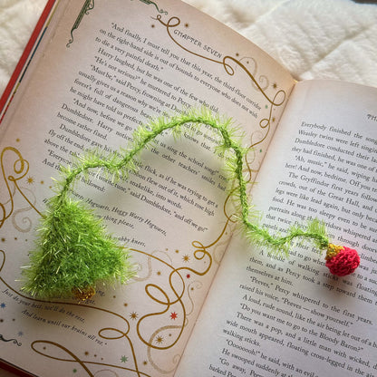 Christmas Tree Crochet Bookmark - Stocking Stuffer For Book Lovers
