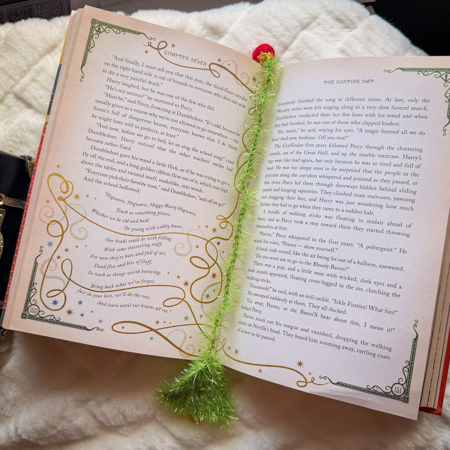 Christmas Tree Crochet Bookmark - Stocking Stuffer For Book Lovers