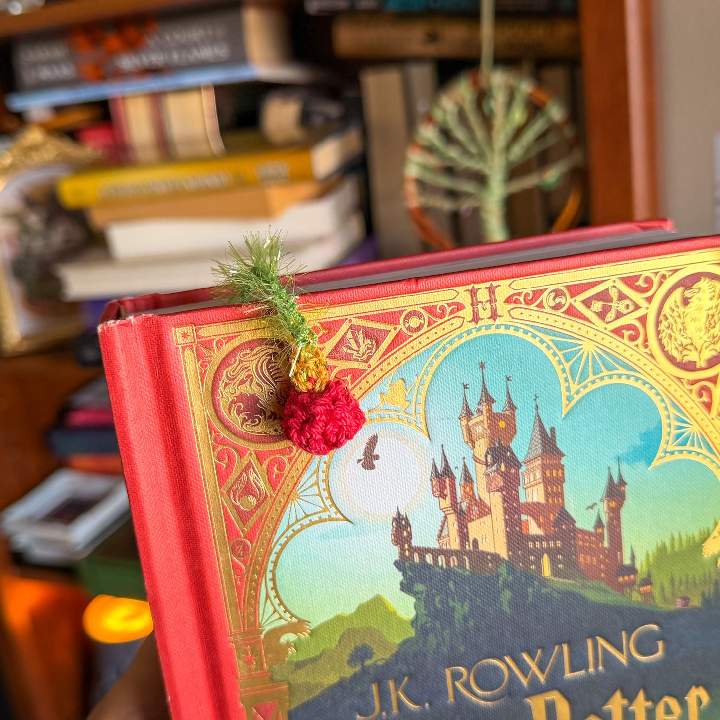 Christmas Tree Crochet Bookmark - Stocking Stuffer For Book Lovers