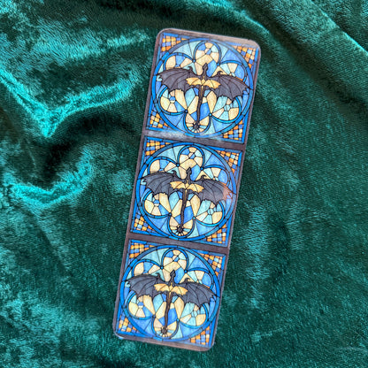 Stained Glass Dragons Double Sided Bookmark Book Lover Gift