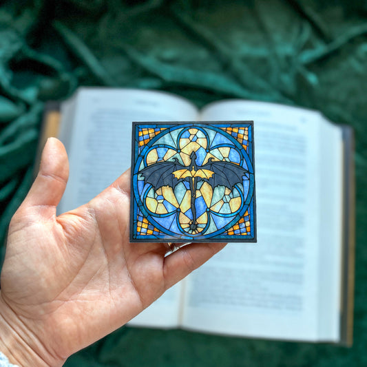 Fourth Wing Stained Glass Dragons 3.5" Magnet Bookish Gift