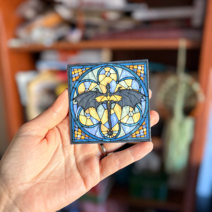 Fourth Wing Stained Glass Dragons 3.5" Magnet Bookish Gift