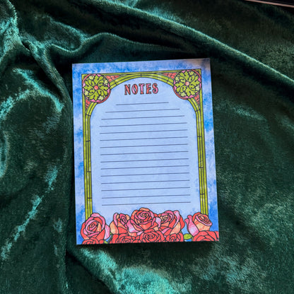 Book Lovers Notepad - Stained Glass - Bookish Stationery Gift