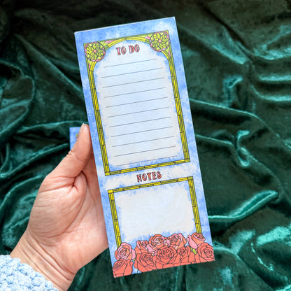 Book Lovers Notepad - Stained Glass - Bookish Stationery To Do List