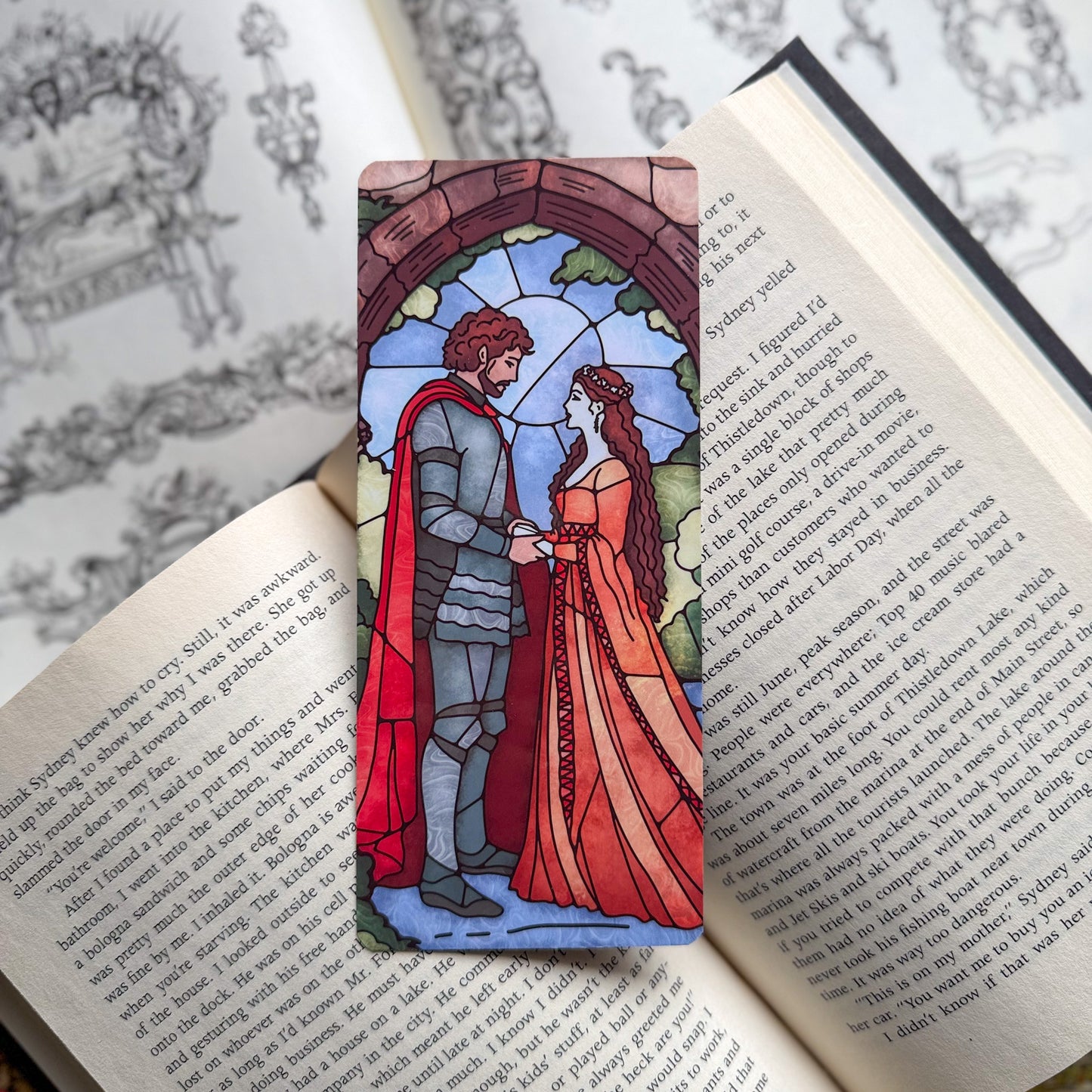 Medieval Romance Double Sided Stained Glass Bookmark