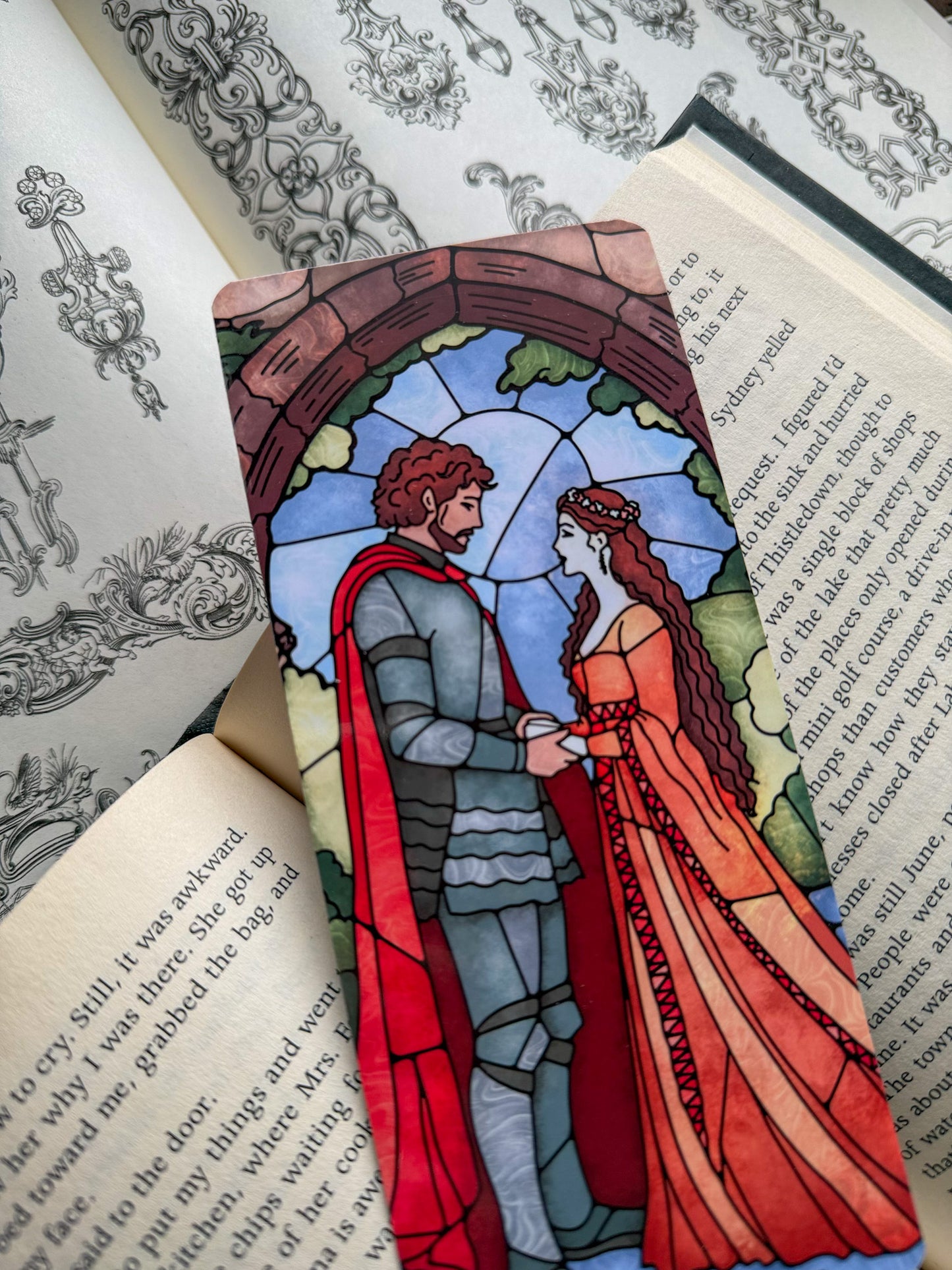 Medieval Romance Double Sided Stained Glass Bookmark