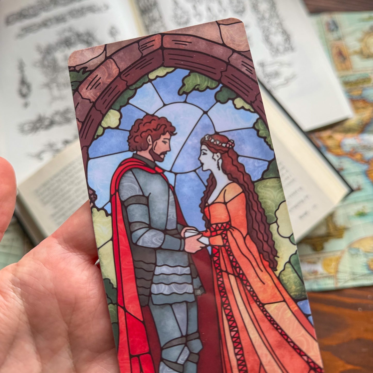 Medieval Romance Double Sided Stained Glass Bookmark