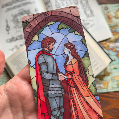 Medieval Romance Double Sided Stained Glass Bookmark