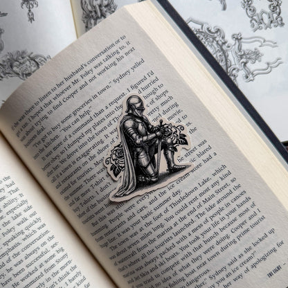Kneeling Knight Bookish Kindle Sticker