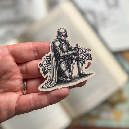 Kneeling Knight Bookish Kindle Sticker