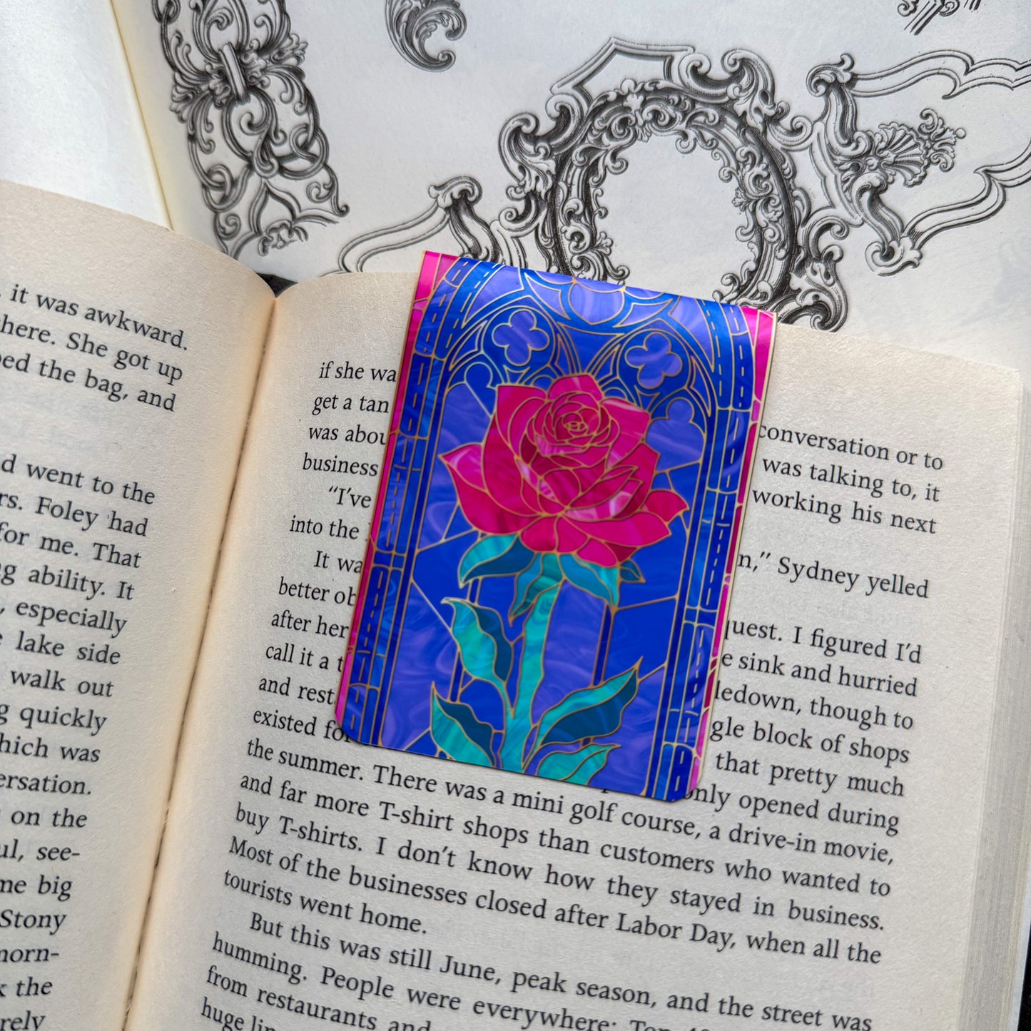 Stained Glass Cathedral Window - Medieval Magnetic Bookmark - Bookish Gift
