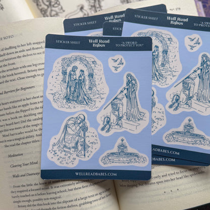 Medieval Romance Sticker Sheet 4.5x6"