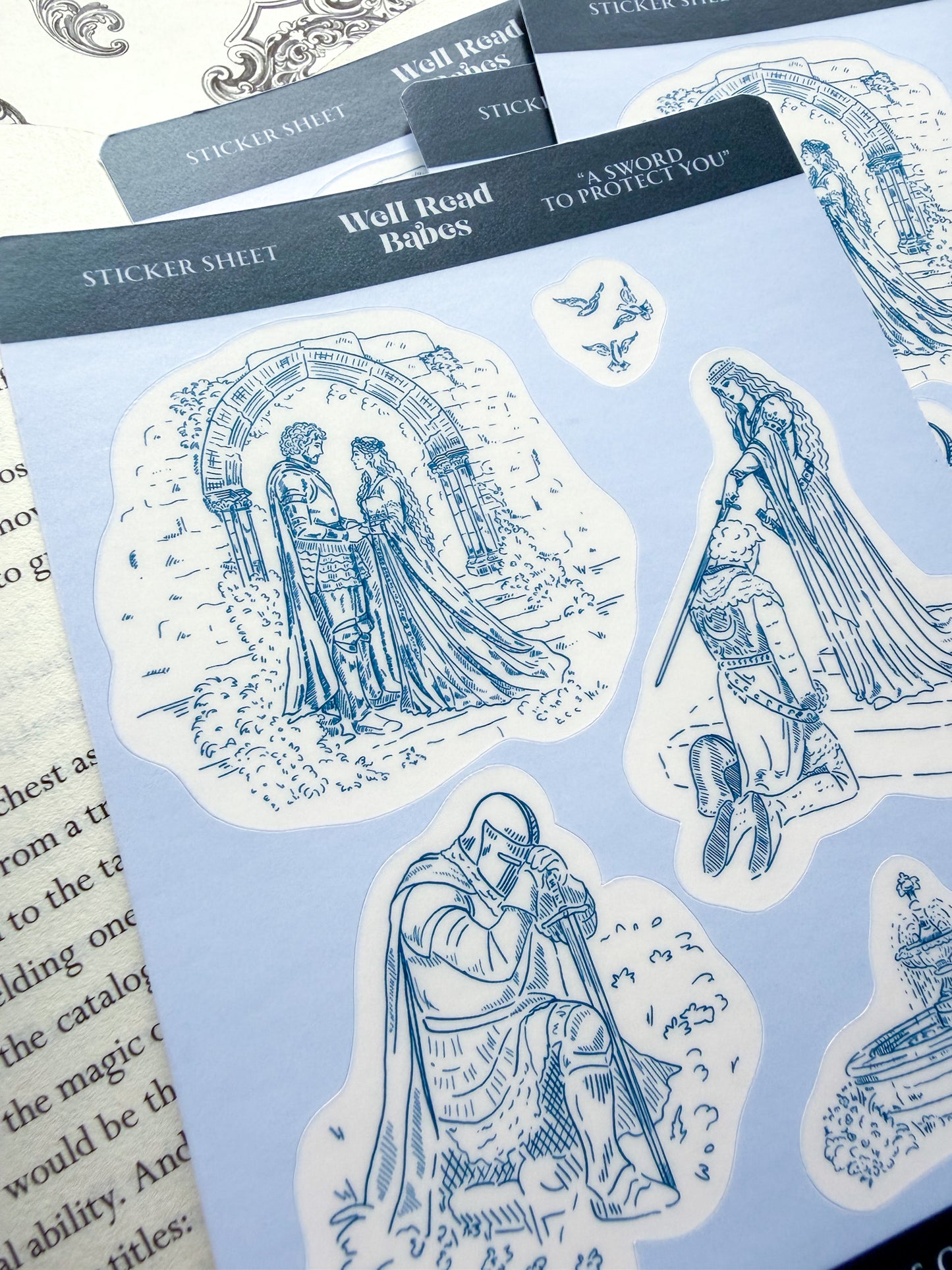 Medieval Romance Sticker Sheet 4.5x6"