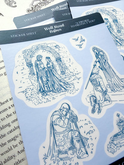 Medieval Romance Sticker Sheet 4.5x6"
