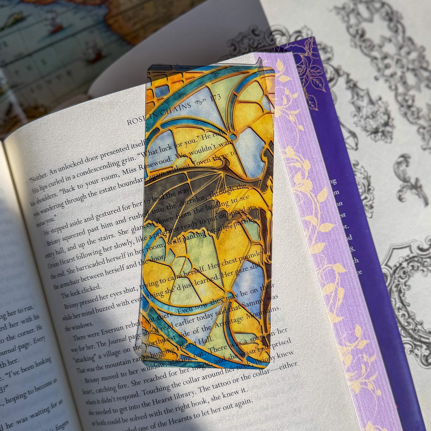 Dragon Stained Glass Style Acrylic Bookmark - Book Lover Gift