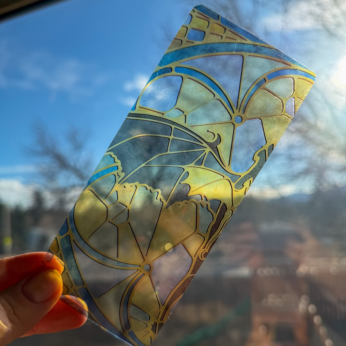 Dragon Stained Glass Style Acrylic Bookmark - Book Lover Gift