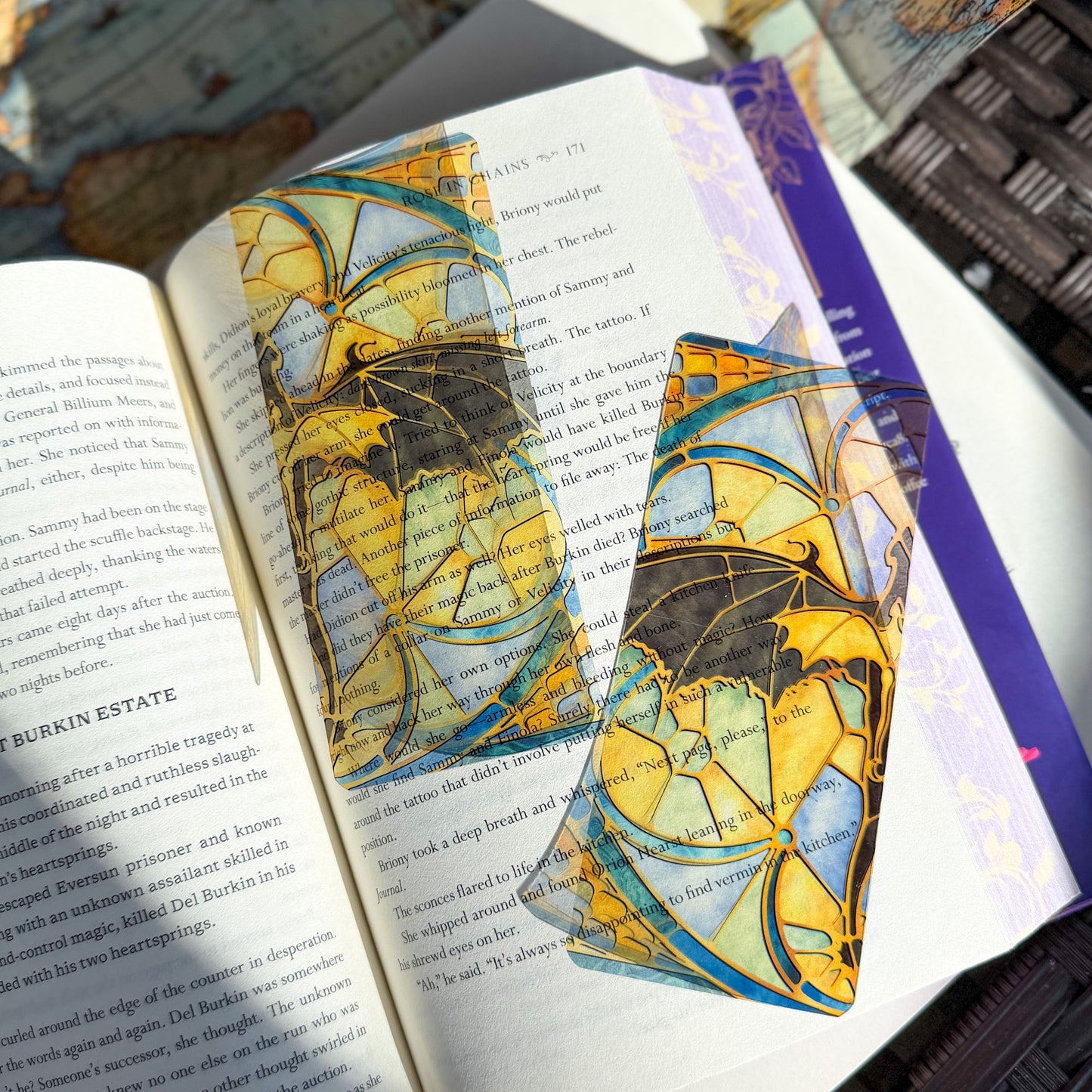Dragon Stained Glass Style Acrylic Bookmark - Book Lover Gift