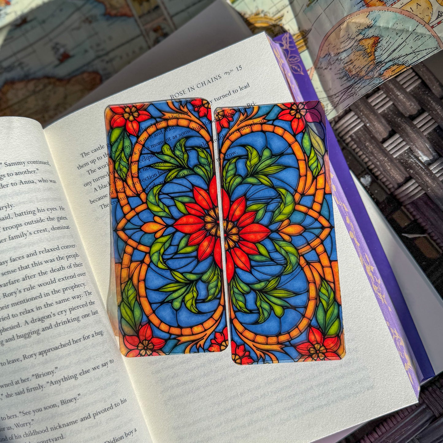 Stained Glass Style Acrylic Bookmark - Book Lover Gift
