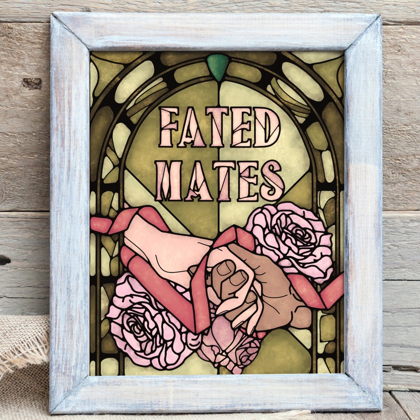 Book Tropes Fated Mates Poster - Bookish Wall Art Stained Glass Style Wall Decor