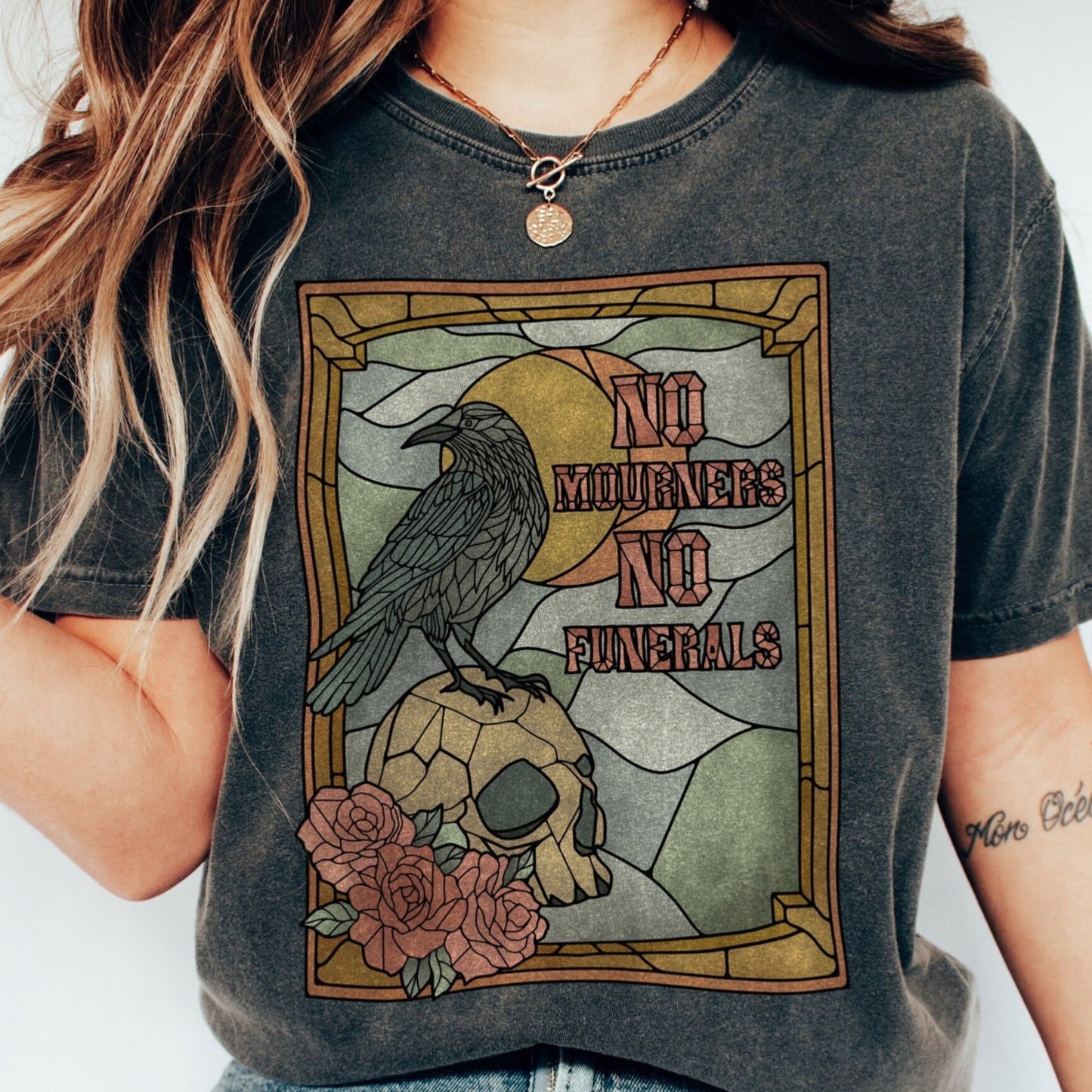 Six of Crows Ketterdam Tee - Bookish Stained Glass Style Shirt - No Mourners No Funerals