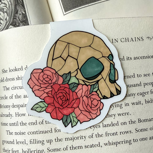 Stained Glass Skull Magnetic Bookmark