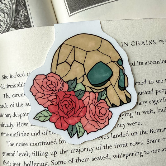 Stained Glass Skull Magnetic Bookmark