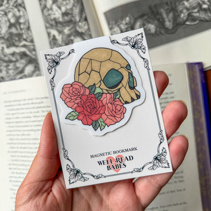 Stained Glass Skull Magnetic Bookmark