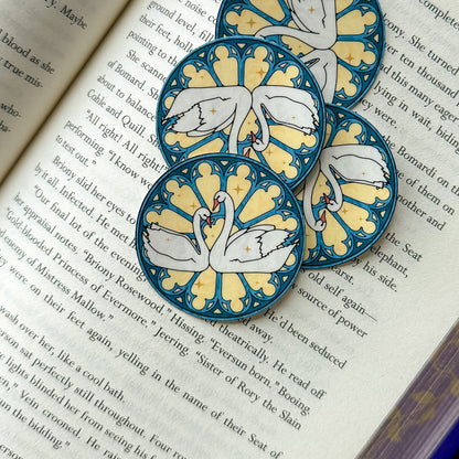 Stained Glass Window Swans Kindle Sticker