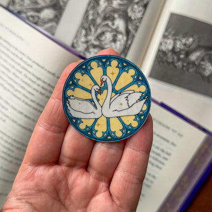 Stained Glass Window Swans Kindle Sticker