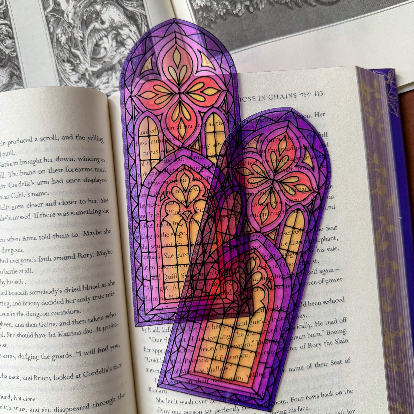 Stained Glass Style Acrylic Bookmark - Book Lover Gift