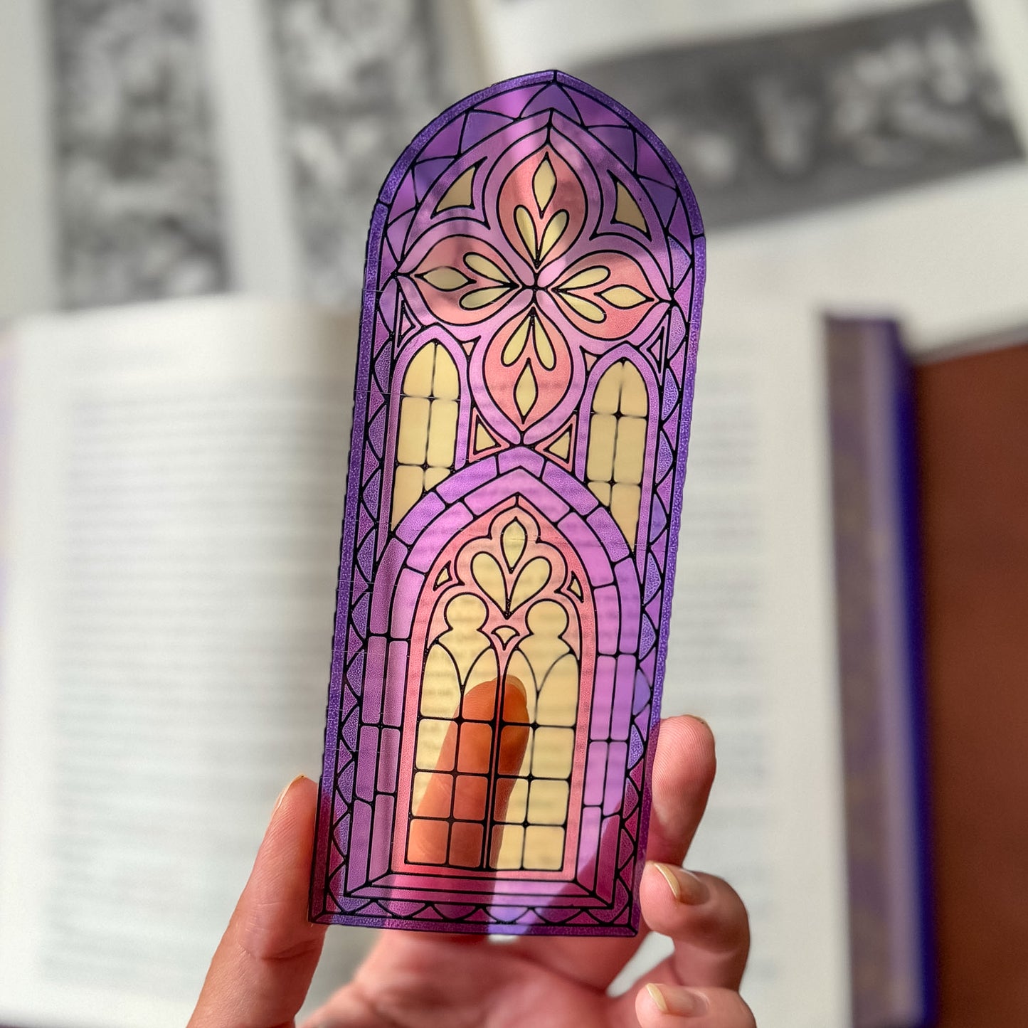 Stained Glass Style Acrylic Bookmark - Book Lover Gift