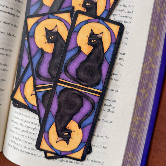 Moon Cat Matte Double Sided Bookmark