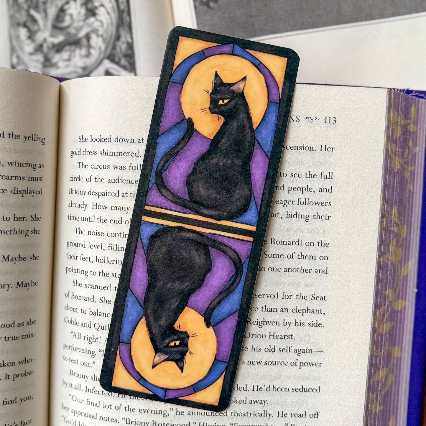 Moon Cat Matte Double Sided Bookmark