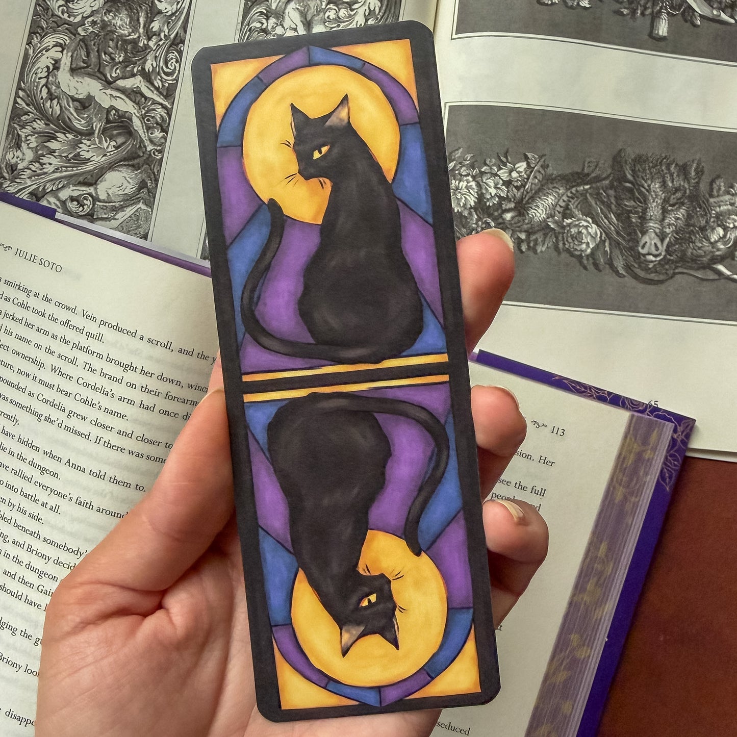 Moon Cat Matte Double Sided Bookmark