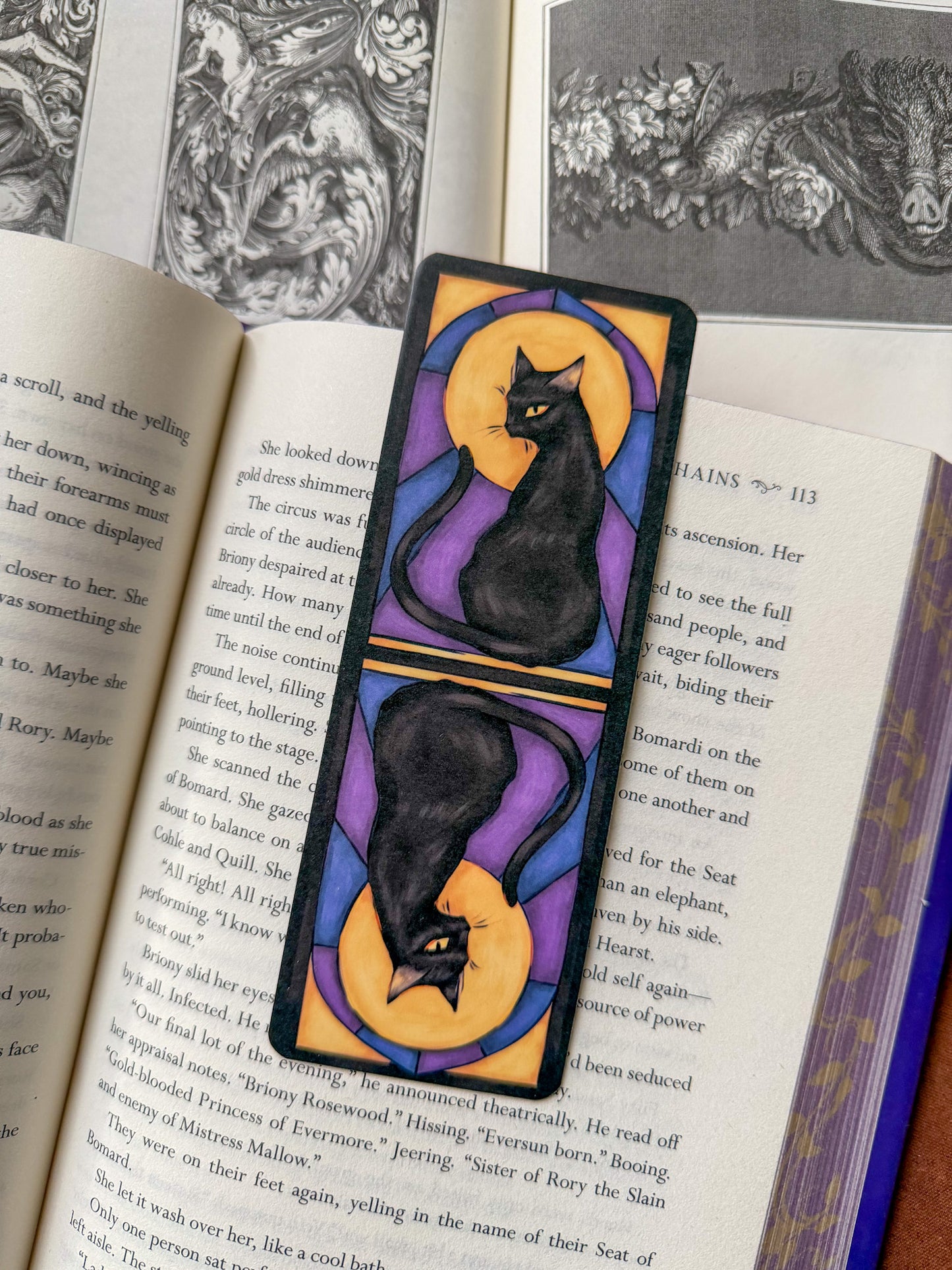Moon Cat Matte Double Sided Bookmark