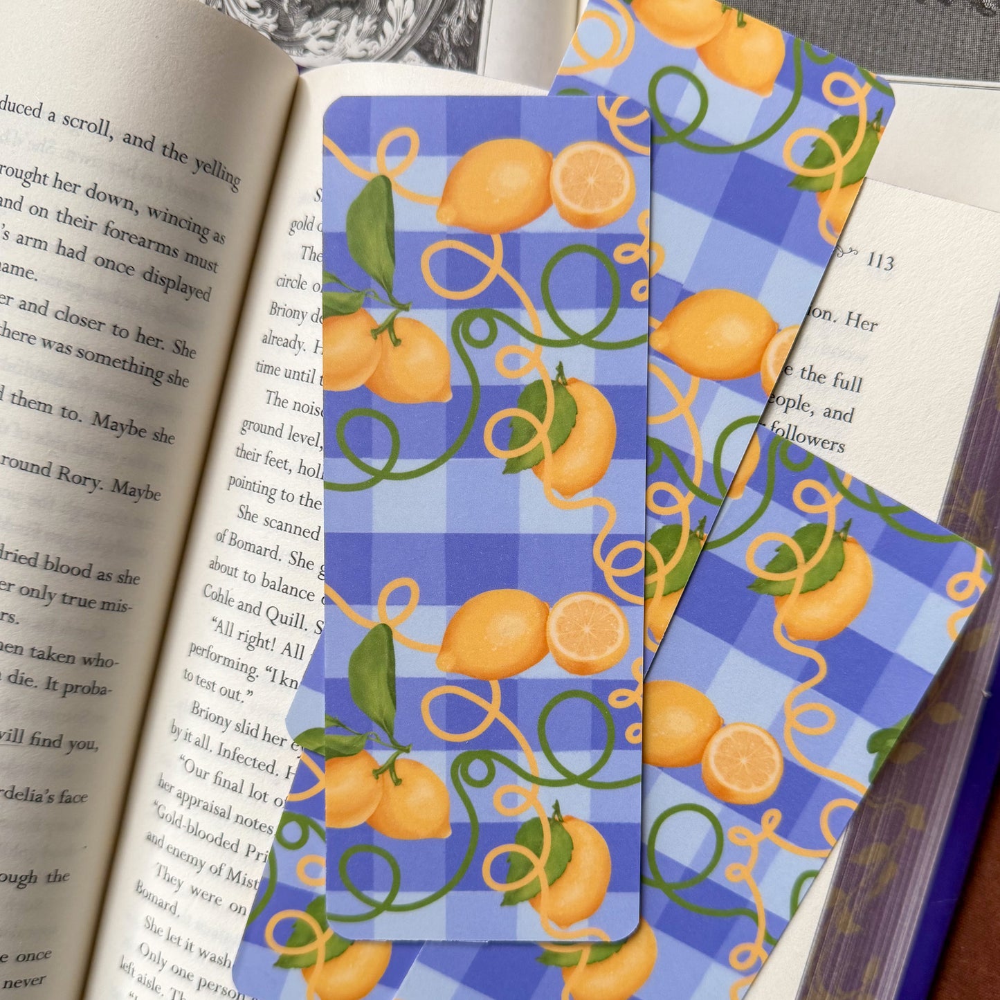 Sunny Lemons Matte Double Sided Bookmark