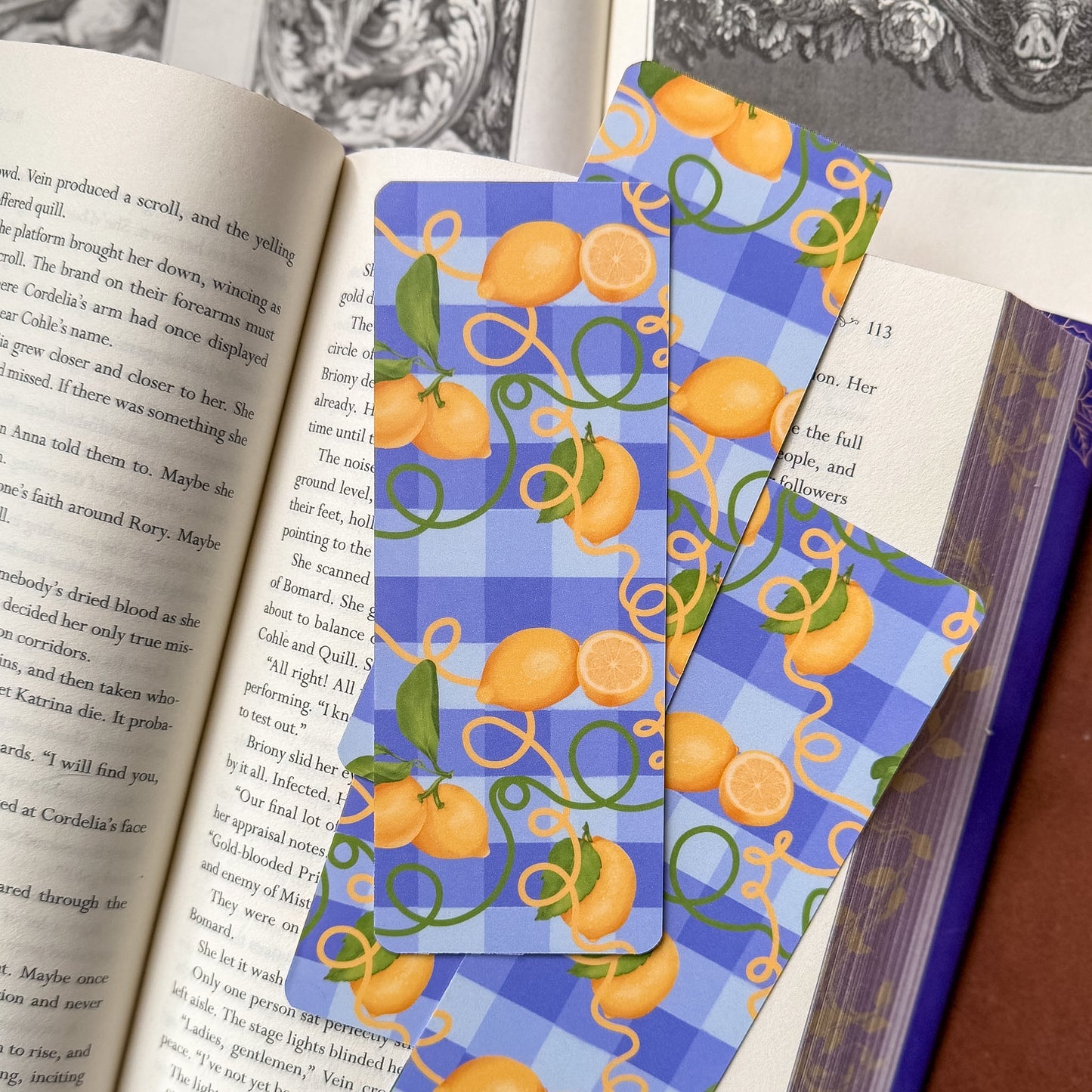 Sunny Lemons Matte Double Sided Bookmark