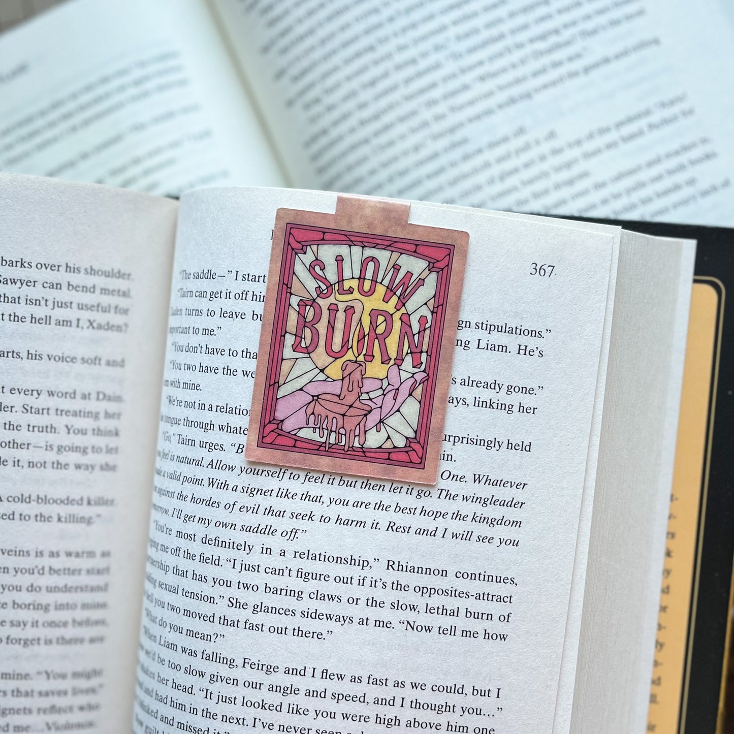 Book Tropes Slow Burn Magnetic Bookmark