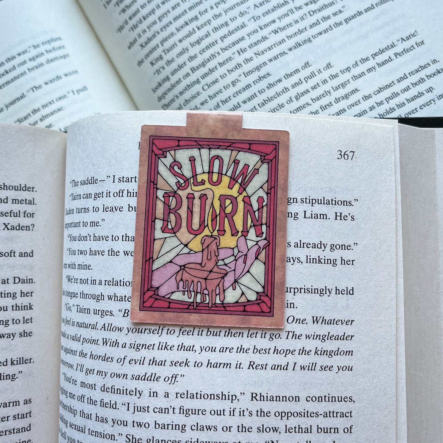 Book Tropes Slow Burn Magnetic Bookmark